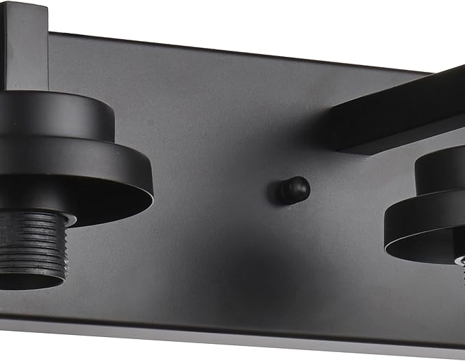 MELUCEE 5-Light Black Bathroom Light Fixtures with Clear Glass Shade, Black Vanity Lights Industrial Wall Mount Light for Bathroom Mirror, Powder Room Bedroom