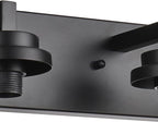 MELUCEE 5-Light Black Bathroom Light Fixtures with Clear Glass Shade, Black Vanity Lights Industrial Wall Mount Light for Bathroom Mirror, Powder Room Bedroom