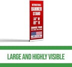 Custom Retractable Banner with Stand (33”x81”) by BCB Print | Personalized Roll-Up Banner for Advertising & Trade Shows | HD Printed Vertical Pull Up | Express Dispatch & Ship | Made in USA