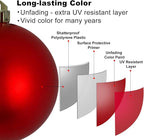 Red & Gold 1.6" Small Christmas Balls Christmas Tree Decoration Ornaments Shatterproof Hanging Balls for Birthday Halloween Holiday Wedding Decorations Set of 36pcs