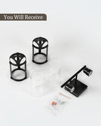 2-Light Black Bathroom Light Fixtures, 13.8 Inch Modern Bathroom Vanity Lighting Fixtures Over Mirror with Clear Glass and Metal Cage Wall Sconce Lights for Bath, E26, OS-3014BK-2W