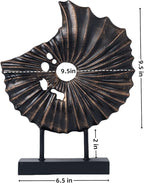 Unique Round Coin Sculpture Decorative Objects for Shelf Home Decor Accents, Modern Abstract Tabletop Decor Items for Living Room Fireplace Mantel, Above Cabinet (Black L)
