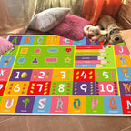 ABC Alphabet Animals Educational Playmat - Interactive Learning Carpet for Toddlers & Infants with Numbers & Shapes, Classroom/Bedroom Play Rug, Machine Washable(Size:100 * 150cm/39" x 59")