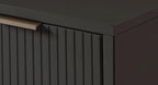 Manhattan Comfort Granville 38-Inch Solid Wood Dresser with 3 Full Extension Soft Close Drawers, Fluted Ribbed Front with Gold Metal Handles for Bedroom, Living Room, Dorm, Nursery in Dark Grey