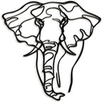 SIGNLEADER Metal Wall Art Decor Elephant Minimalist Modern Abstract Wall Sculpture Hangings Home Decoration for Living Room, Bedroom, Bathroom, Kitchen, Outdoor - 36" Black