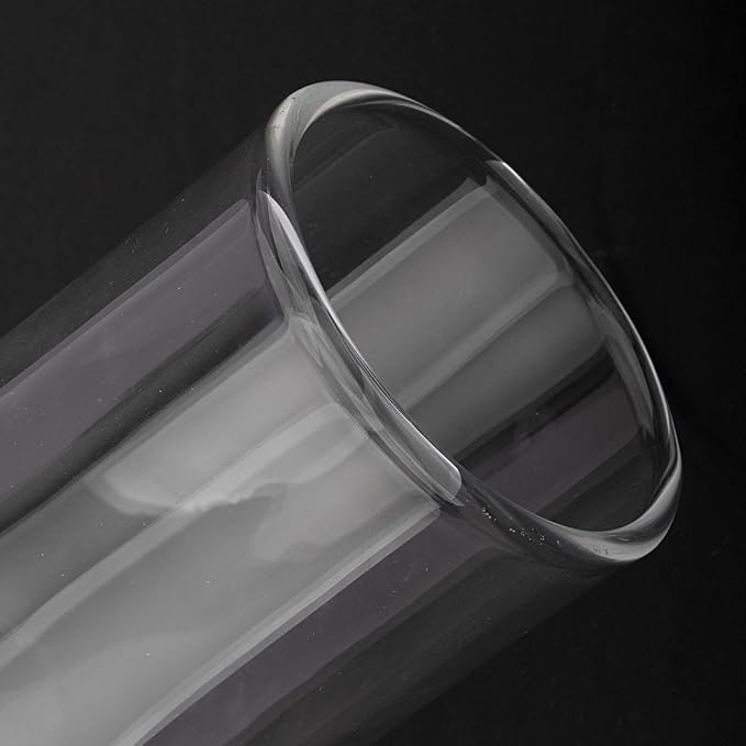 Oil Lamp Chimney Hurricane Lamp Glass Replacement Clear 3 Inch Base for Kerosene Lamp Shade(Flat Style 2P)