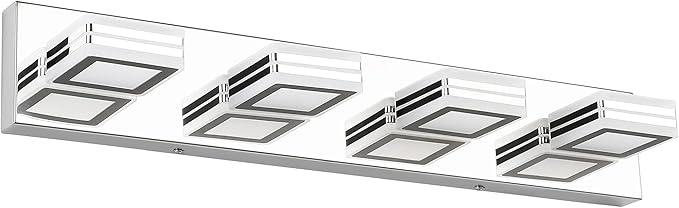 SOLFART 4 Light Vanity Light Bathroom Lights Over Mirror Modern Lights Over Mirror Gloss Chrome LED Bathroom Wall Lighting