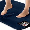 GORILLA GRIP Memory Foam Bath Rugs, Soft Absorbent Velvet Bathroom Mats, Durable Dots on Underside, Machine Washable Bathmat, Carpet Rug Room Decor for Shower Floor, 36x24 Mat, Navy Blue