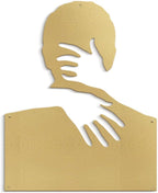SIGNLEADER Metal Wall Art Decor Love Romance Minimalist Modern Abstract Wall Sculpture Hangings Home Decoration for Living Room, Bedroom, Bathroom, Kitchen, Outdoor - 18" Gold