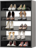 ROOMTEC 25.5" Shoe Shelf Short Tower Closet Unit, Modular Closet System with Shelf, Wardrobe Organizer for Bedroom or Walk-in Closet, Wall Mounted, Customizable Clothes Storage Unit, Black