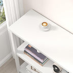 FOLUBAN Small Bookshelf, Modern 3 Tier Book Shelf, Wood and Metal Bookcase for Home Office Living Room Bedroom, White Oak