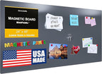 24"x48" - Magnetic Board - Memo & Vision Board for Home, Office, and Classroom - Magnet Board for Kids - Command Strips Included