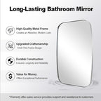 ANDY STAR Chrome Oblong Mirror, 36x48 Inch Polished Chrome Oval Mirror for Bathroom with Stainless Steel Metal Frame, Wall Mouned for Bathroom, Living Room, Entryway