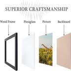 12x15 Picture Frame Black Set of 5,Wooden Frame 12x15 Wall Gallery Poster Photo frame with Durable Shatter Resistant Plexiglass for Wall Mounting Family -friend- wedding best gift