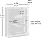 Sauder 3 Tier Book Shelf Wooden Bookcase Multipurpose Bookshelf for Home Office, Living Room, in Laurel Oak