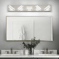 SOLFART LED Bathroom Lighting Fixtures - 5 Lights Modern Brushed Nickel Acrylic Vanity Lights for Mirror 32inch 24W 5CCT