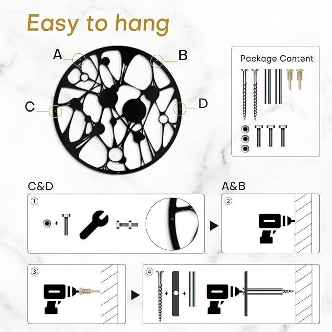 SIGNLEADER Metal Wall Art Decor Abstract Geometric Minimalist Modern Abstract Wall Sculpture Hangings Home Decoration for Living Room, Bedroom, Kitchen, Bathroom, Outdoor - 24" Black