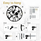 SIGNLEADER Metal Wall Art Decor Abstract Geometric Minimalist Modern Abstract Wall Sculpture Hangings Home Decoration for Living Room, Bedroom, Kitchen, Bathroom, Outdoor - 24" Black