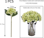 Kimura's Cabin 6pcs Green Silk Hydrangea Artificial Flowers Fake Hydrangeas with Stems Faux Hydrangea Bouquets for Wedding Arrangements Home Party Table Decoration (Lime Green)