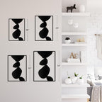 SIGNLEADER Metal Wall Art Decor Abstract Shapes Illustrations Minimalist Modern Abstract Wall Sculpture Hangings Home Decoration for Living Room, Bedroom, Bathroom, Kitchen, Outdoor - 36" Black