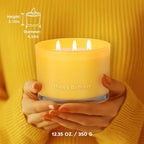 KONNI 3 Wick Vanilla Scented Candles, Home Soy Candles, 12.35oz Luxury Relaxing Aromatherapy Candle for Women Men, 50 Hours Long Lasting Clean Burning Jar Candle, Romantic Birthday Gift for Lover