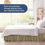 Wrap Around Dust Ruffle Bed Skirt - Khaki - for Full Size Beds w/ 12 Inch Drop - Easy Fit Elastic Strap - Adjustable Pleated Bedskirt w/Brushed Fabric - Wrinkle Free - for Women, Men, Kids & Teens