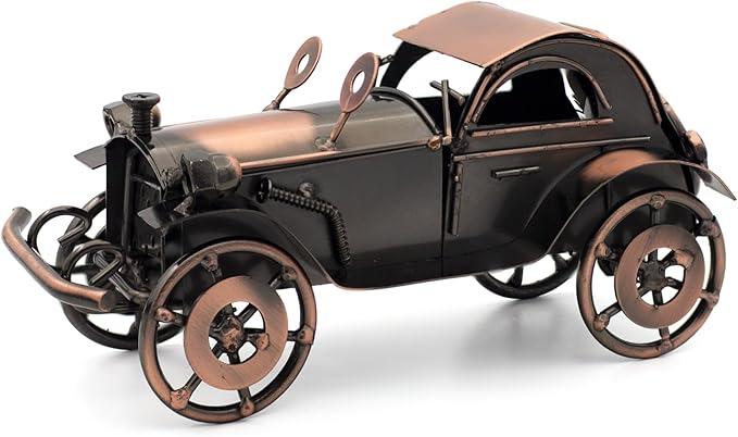Classic Car Gifts for Men - Unique Cool Birthday Gift Ideas - Vintage Car Decor for Room, Home, Office, Man Cave, Garage - Antique Scrap Metal Model Car Ornaments (M-2)