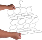 Super Z Outlet Foldable 28 Ring Hole Slots Space Saving Clothing Closet Hanger Scarf, Ties, Belts, Socks Organizer for Home Bedroom, Bathroom, Living Room (White) (Pack of 2)