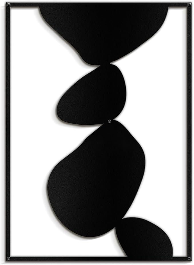 SIGNLEADER Metal Wall Art Decor Abstract Shapes Illustrations Minimalist Modern Abstract Wall Sculpture Hangings Home Decoration for Living Room, Bedroom, Bathroom, Kitchen, Outdoor - 36" Black