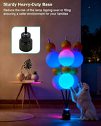 Lightdot RGB& 3000K Floor Lamp with Touch Control, Dimmable Colors Temperature, Globe Modern Floor Lamp with Smart Bulb Included, Yellow Standing Lamps for Living Room/Sofa Beside/Corner Decor