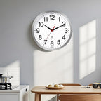 Atomic Wall Clock Modern 14 Inch Battery Operated Analog Clock Decorative for Bedroom Kitchen Bathroom Office Home Living Room (Silver)