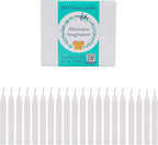 Alternative Imagination White Chime Candles - 20 Pack of Unscented 4 Inch Mini Taper Candles - Dripless Long Burning Ritual Candles for Meditation, Spell Work, Cleansing, Peace & Home Decor