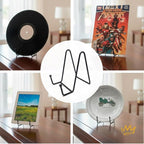 KINGDOM SOLUTIONS 4" 2-Pack Metal Stands Black – Book Stand – Sturdy Plate Holder for Art, Pictures, Books, Frames, and Decorative Displays