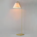 GLOBE Electric 62" Floor Lamp, Matte Brass Finish, Beige Fabric Shade, On/Off Rotary Switch, 6-Ft Clear Cord, Cozy Glam Style, E26 Base, 61000147