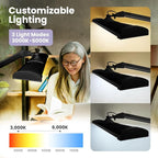 Neatfi LED Desk Lamp, 3,500 Lumens, 3 Light Modes, Dimmable, 45W, 26” Wide Shade, 540 SMD LEDs, Eye-Caring Task Lamp for Reading, Crafting, Workbench, Office (CCT with Clamp, Black)