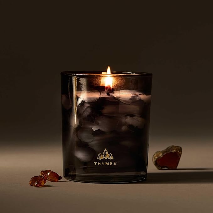 Thymes Noir Woods Scented Candles for Home Decor – Notes of Fresh Evergreen, Smoky Wood & Golden Amber – Luxury Home Fragrance Gifts for Women & Men – Burns Up to 40 Hrs (Boxed Votive Candle, 6.5 oz)