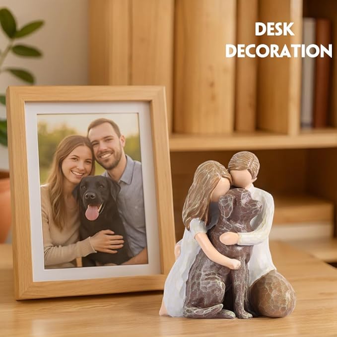Chocolate Lab Dog Angel Figurine - Hand-Painted Resin Memorial Statue & Keepsake, Dog Lovers Home Decor Gift for Couple, Girlfriend, Wife - Wedding, Christmas & Birthday Present