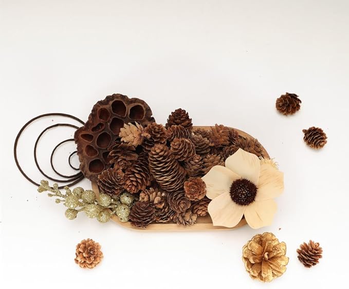 Potpourri Bowl Filler, Pot Pourri Dried Flower Vase Fill Mix, Fresh Flower Scented Box Poporri for Any Ocassion and Any Season, Spring Autumn Natural Flower and Pinecone Home Decor All Seasons