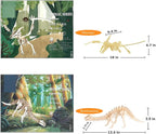 3D Wooden Dinosaur Puzzle - 6 Piece Set Wood Dinosaur Skeleton Model Puzzle - DIY Wooden Crafts 3D Puzzle - STEM Toys Brain Teaser Puzzle Gifts