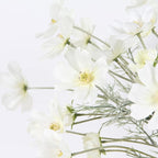 2 Pcs Artificial Fake Flowers Plants Cosmos Silk Flower Arrangements Wedding Bouquets Decorations Plastic Floral Table Centerpieces for Home Kitchen Garden Party Decor Approx 23.6'' High - White