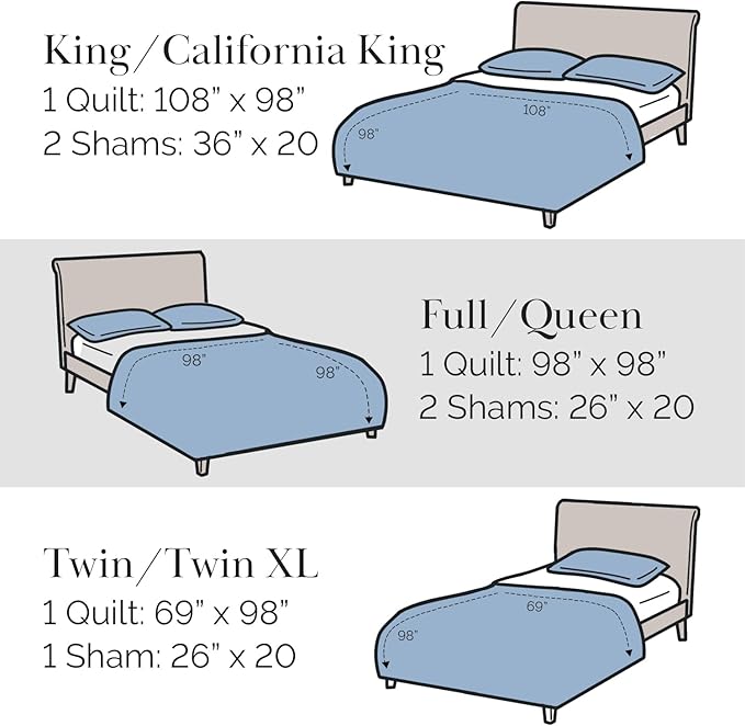 Southshore Fine Living, Inc. Quilted Summer Comforter, King Size Quilt Bedding Set with 2 Pillow Shams, Geometric Circle Design, Lightweight Bedspread, California/King Size Coverlet, Comfy Soft, Bone