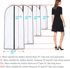 Garment Bags for Hanging Clothes 24'' x 55 '' (Set of 6) Transparent Lightweight Breathable Coat Covers for Closet with Study Full Zipper for Long Dress Clothes Storage [Upgraded Version]