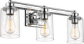 Bathroom Vanity Light Fixtures, HWH Modern Wall Sconce Lighting Over Mirror, 3-Light Vanity Wall Lamp in Chrome, 5HLT63B-3W CH