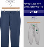 Amber Home 24 Pack Natural Wooden Pants Hangers with Clips, Wood Skirt Hangers Trouser Hangers for Jeans, Slacks, Shorts with 2-Adjustable Clips