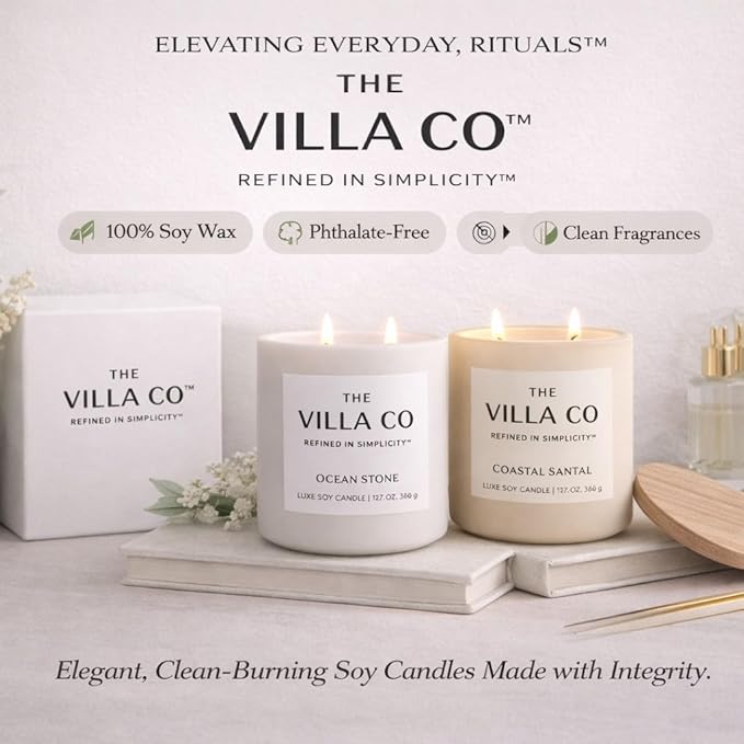 3 Candle Luxe Box Gift Set | Ocean Stone | Lavender Ember | Coastal Santal | 3.5oz Each | Poured in The USA |