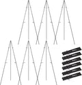 Nicpro Art Folding Easels for Display, 6 Pack 63 Inches Metal Floor Easel Stand Bulk Tripod Black Collapsible for Sign Artist Poster Wedding | with Carry Bag