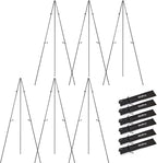 Nicpro Art Folding Easels for Display, 6 Pack 63 Inches Metal Floor Easel Stand Bulk Tripod Black Collapsible for Sign Artist Poster Wedding | with Carry Bag