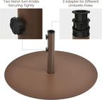 Giantex Patio Umbrella Base, 59 LBS Heavy-Duty Round Umbrella Stand, 29.5 Inch Outdoor Steel Umbrella Holder for Poolside, Backyard, Lawn, Brown
