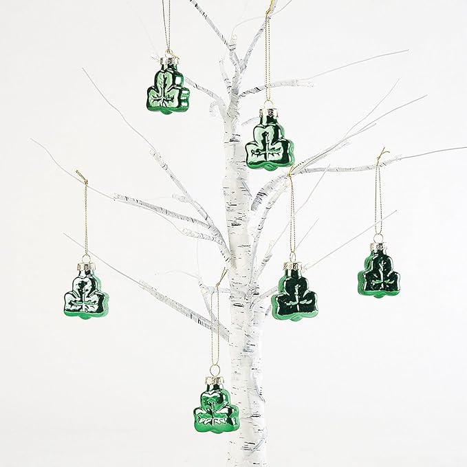 Lillian Vernon Shamrocks Blown Glass St. Patrick’s Day Ornaments - Handcrafted Hanging Tree Decorations, St. Patrick’s Day Holiday & Party Decor, Green, 12-Piece Set