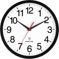 Atomic Wall Clock, Modern 12 Inch Battery Operated Wall Clocks, Analog Clock for Living Room, Office, Home, Bedroom, Kitchen, Bathroom(Black)